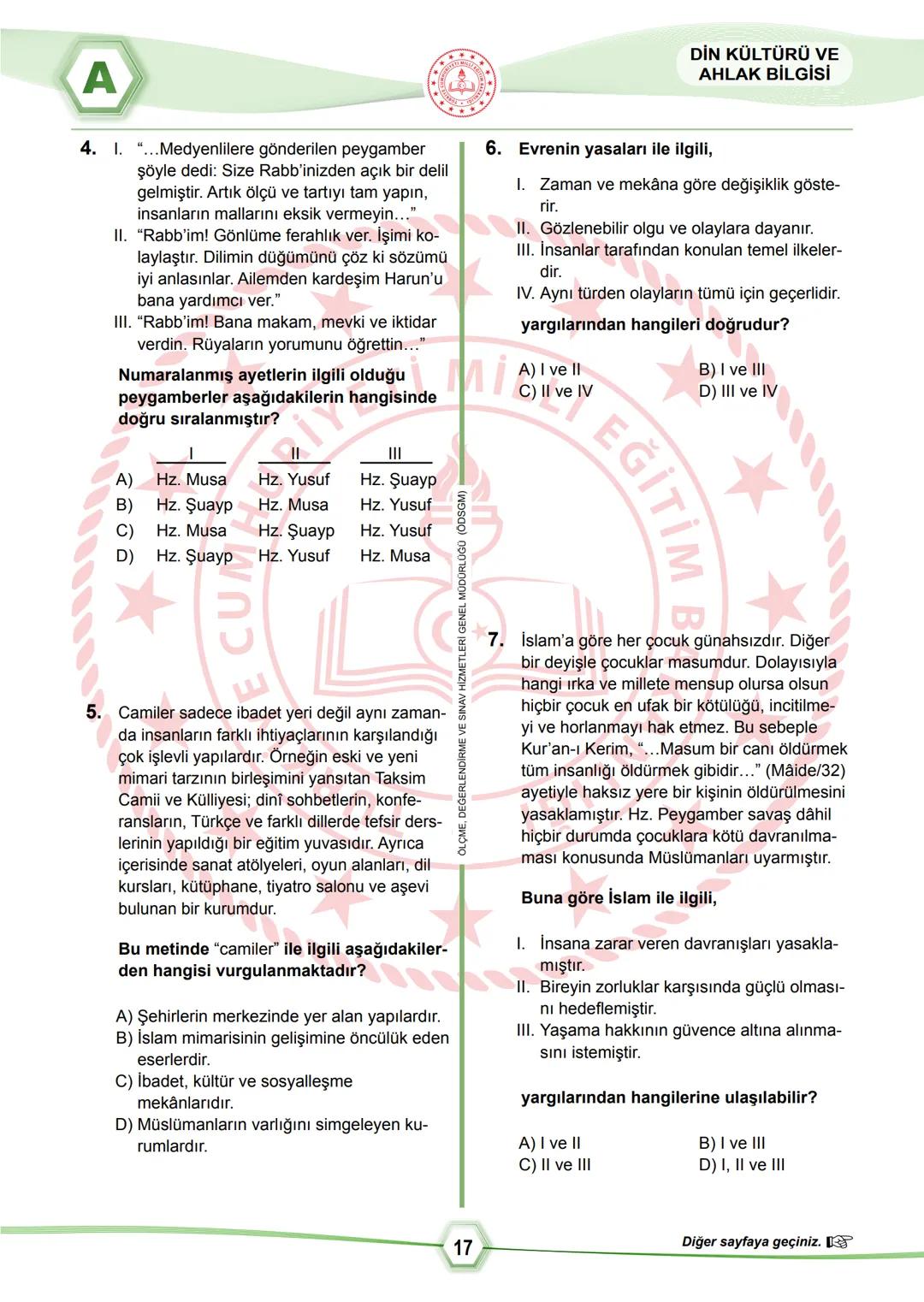 2024 SÖZEL BÖLÜM
**
T.C.
MİLLÎ EĞİTİM BAKANLIĞI
ÖLÇME, DEĞERLENDİRME VE SINAV HİZMETLERİ GENEL MÜDÜRLÜĞÜ
SINAVLA ÖĞRENCİ ALACAK ORTAÖĞRETİM