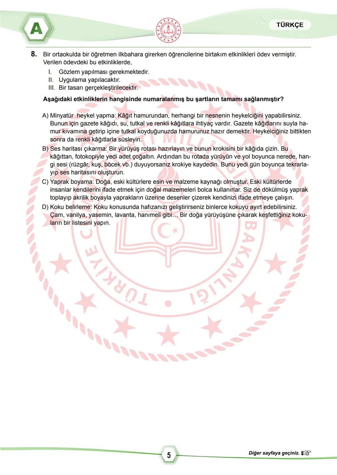 2024 SÖZEL BÖLÜM
**
T.C.
MİLLÎ EĞİTİM BAKANLIĞI
ÖLÇME, DEĞERLENDİRME VE SINAV HİZMETLERİ GENEL MÜDÜRLÜĞÜ
SINAVLA ÖĞRENCİ ALACAK ORTAÖĞRETİM