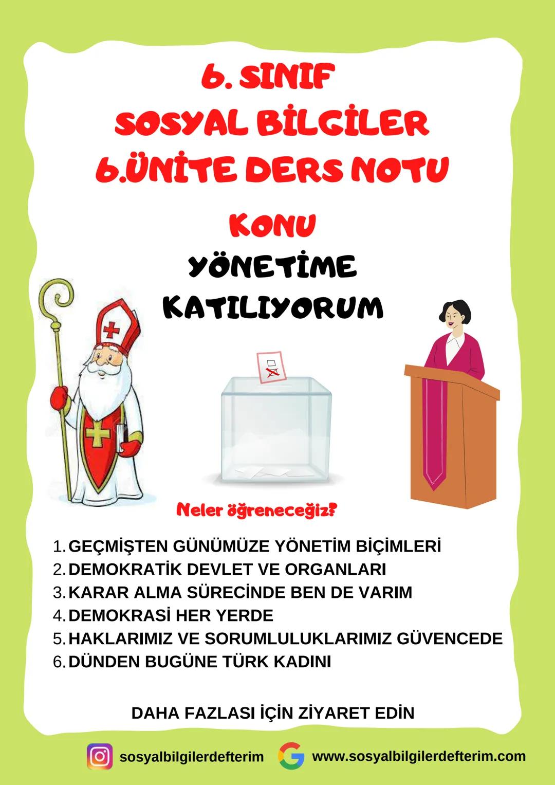 6.sınıf Sosyal 6.ünite