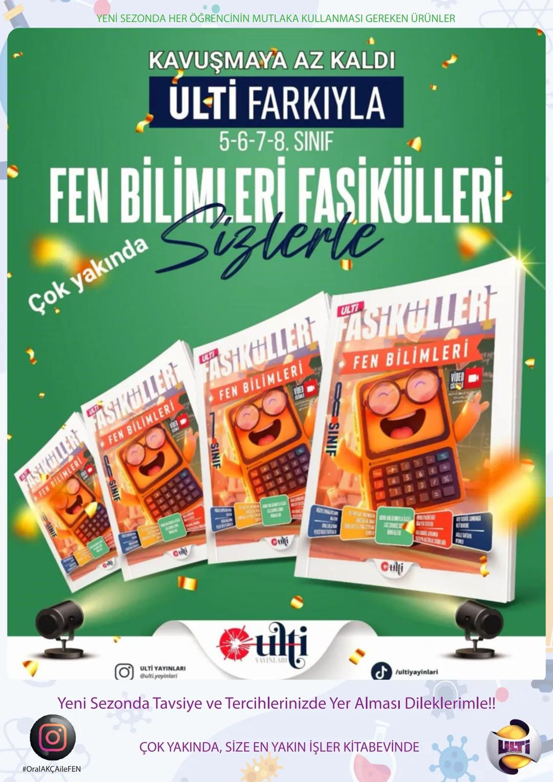 # 2025 BURSLULUK
## FEN BİLİMLERİ
6.
SINIF
ORAL AKÇA'NIN NOTLARI İLE
# SON
# TEKRAR
YAYINLARI 6. Lünite
1.ÜNİTE GÜNEŞ SİSTEMİ VE TUTU
