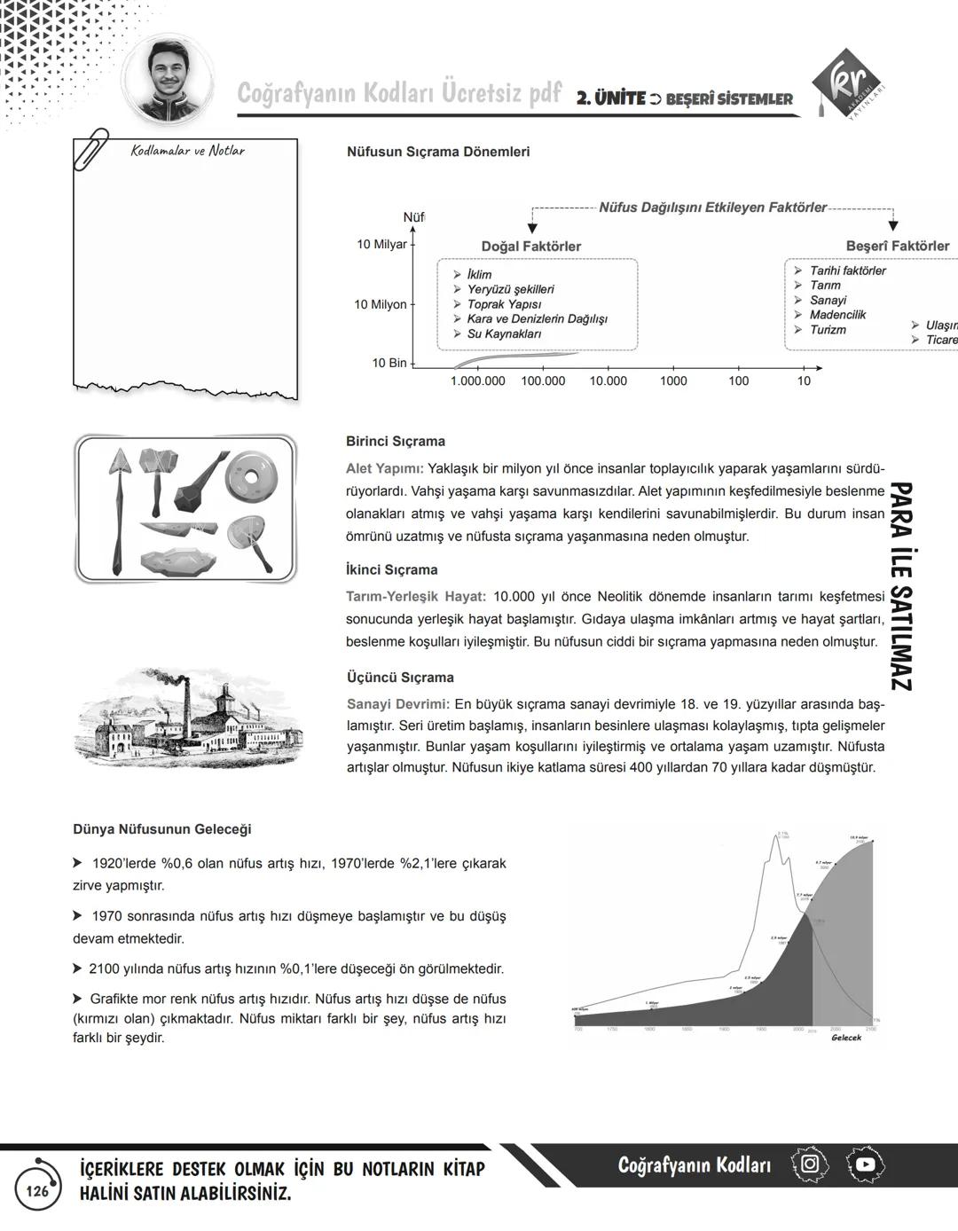 --- OCR Start ---
PARA İLE SATILMAZ
kr
Coğrafyanın Kodları Ücretsiz pdf
1. BÖLÜM: NÜFUS
NÜFUSUN ÖZELLİKLERİ VE ÖNEMİ
Nüfus: Belirli bir zama