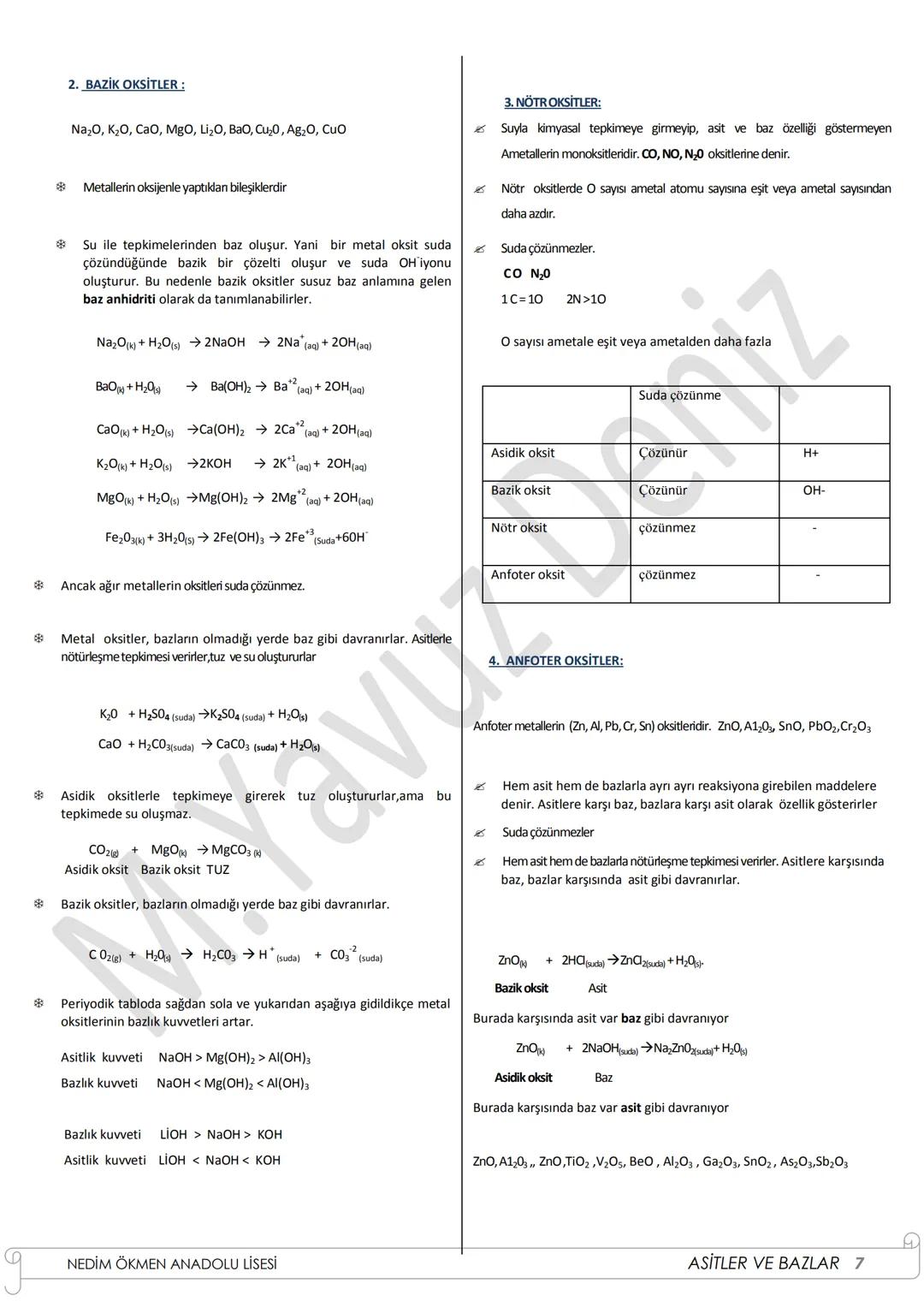 *
ASİTLER VE BAZLAR
Asit, Latince *acidus* kelimesinden türetilmiş ve *Acidus* ekşi anlamına
gelmektedir.
Bazlar alkali olarak da adlandırıl