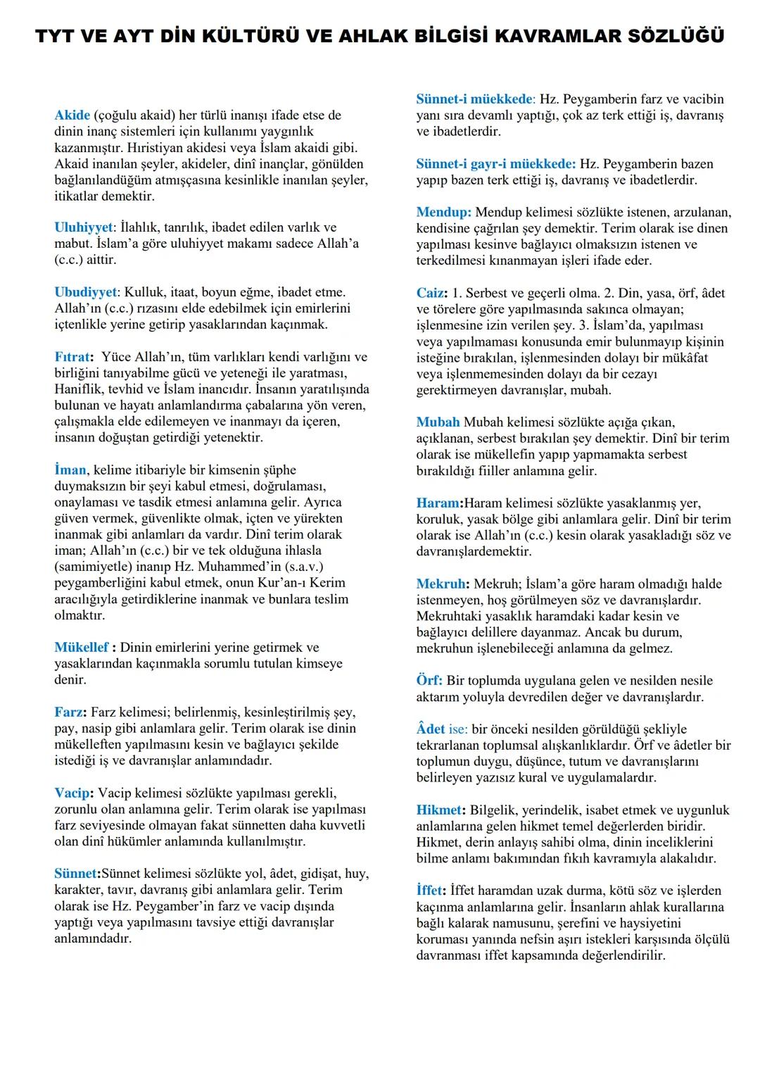 # TYT VE AYT DİN KÜLTÜRÜ VE AHLAK BİLGİSİ KAVRAMLAR SÖZLÜĞÜ # TYT VE AYT DİN KÜLTÜRÜ VE AHLAK BİLGİSİ KAVRAMLAR SÖZLÜĞÜ
Kur'an-ı Kerimle İl