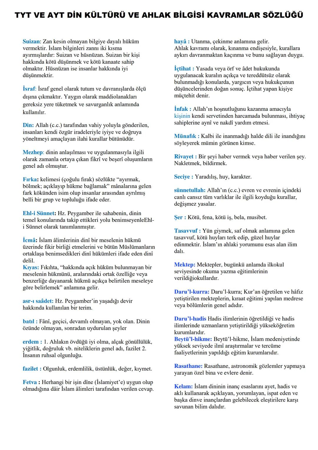 # TYT VE AYT DİN KÜLTÜRÜ VE AHLAK BİLGİSİ KAVRAMLAR SÖZLÜĞÜ # TYT VE AYT DİN KÜLTÜRÜ VE AHLAK BİLGİSİ KAVRAMLAR SÖZLÜĞÜ
Kur'an-ı Kerimle İl