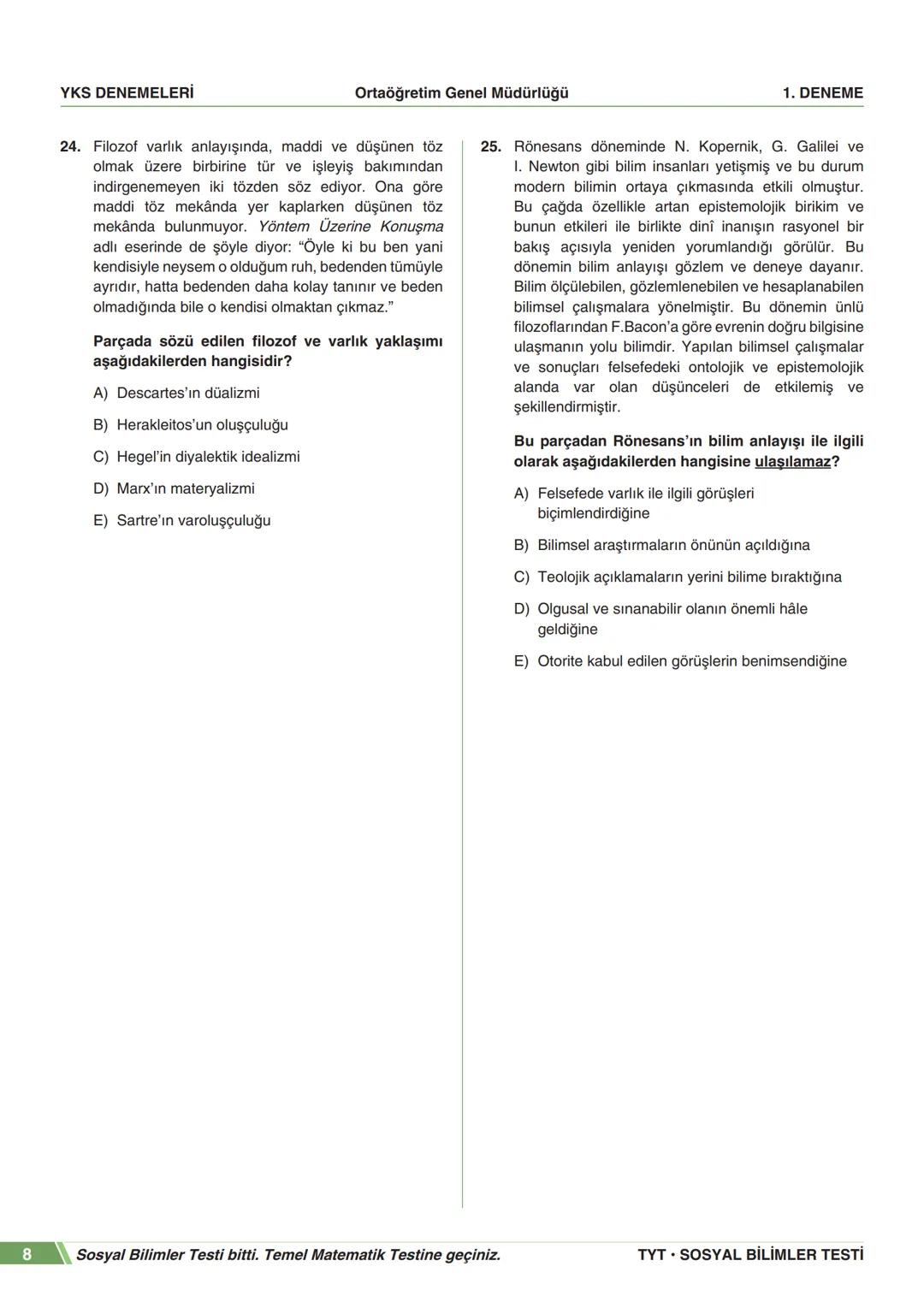 ****
RIYETİ MİLLİ EGIP
ORTAÖĞRETİM
GENEL MÜDÜRLÜĞÜ
*
>>>>>>>>>>>>>>>>>
>>>>>>>>>>>>>>>>
MEBİ
YKS DENEMELERİ
TYT
1. DENEME
ADI VE SOYADI