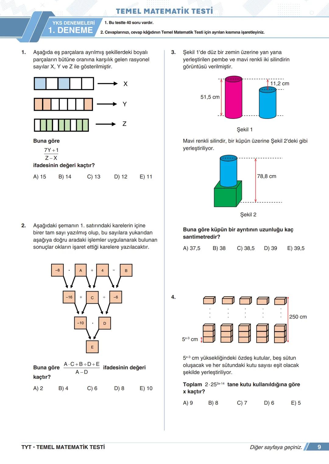 ****
RIYETİ MİLLİ EGIP
ORTAÖĞRETİM
GENEL MÜDÜRLÜĞÜ
*
>>>>>>>>>>>>>>>>>
>>>>>>>>>>>>>>>>
MEBİ
YKS DENEMELERİ
TYT
1. DENEME
ADI VE SOYADI