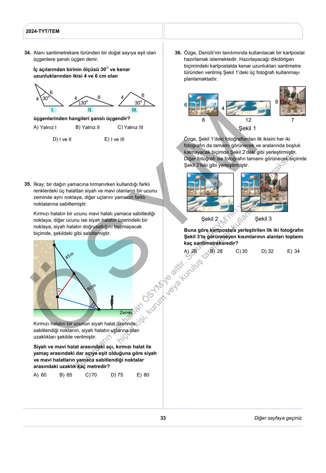 --- OCR Start ---
ÖSYM
T.C. Ölçme, Seçme ve Yerleştirme Merkezi
YÜKSEKÖĞRETİM KURUMLARI SINAVI
TEMEL YETERLİLİK TESTİ
(2024-TYT)
8 HAZİRAN 2