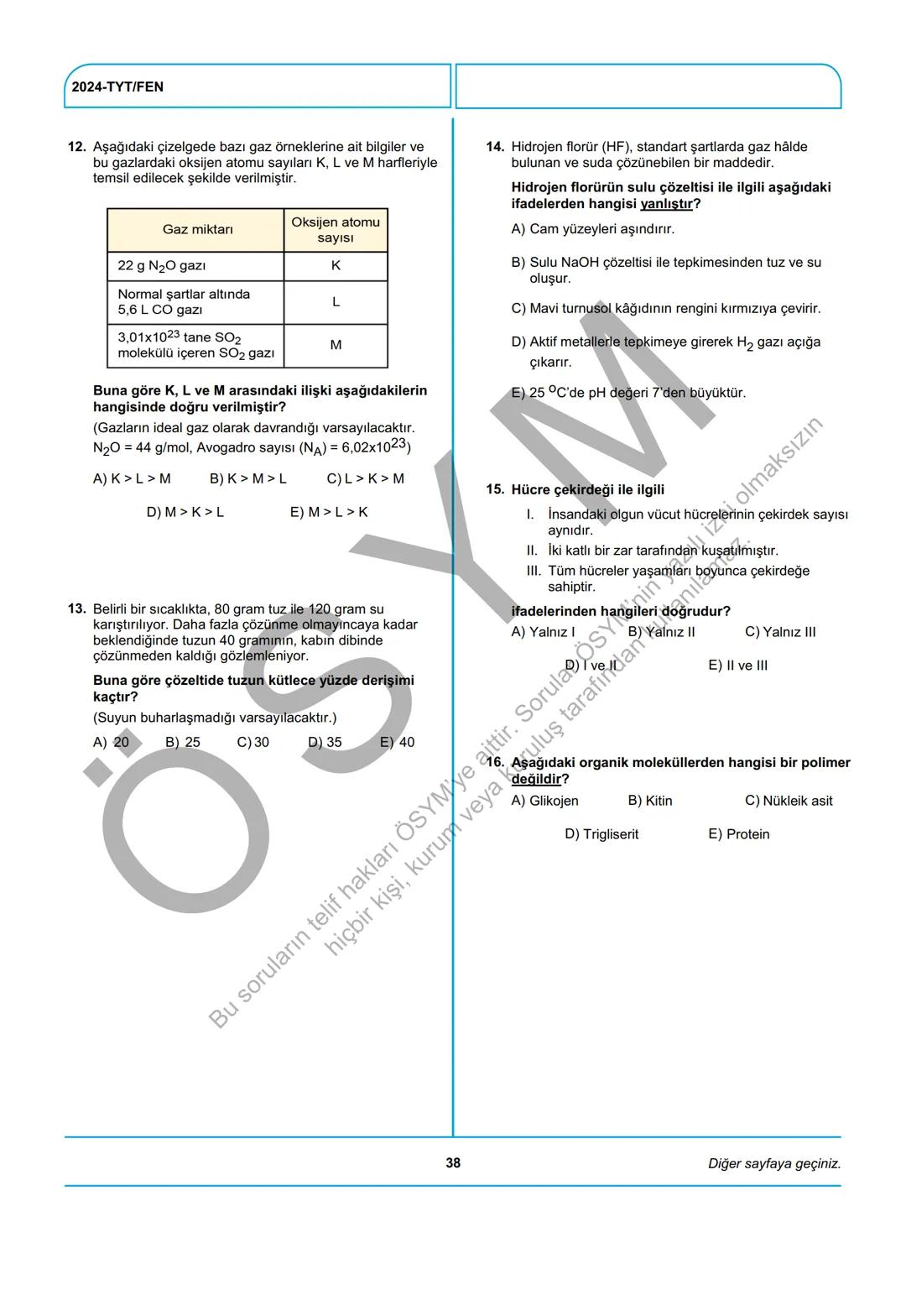 --- OCR Start ---
ÖSYM
T.C. Ölçme, Seçme ve Yerleştirme Merkezi
YÜKSEKÖĞRETİM KURUMLARI SINAVI
TEMEL YETERLİLİK TESTİ
(2024-TYT)
8 HAZİRAN 2