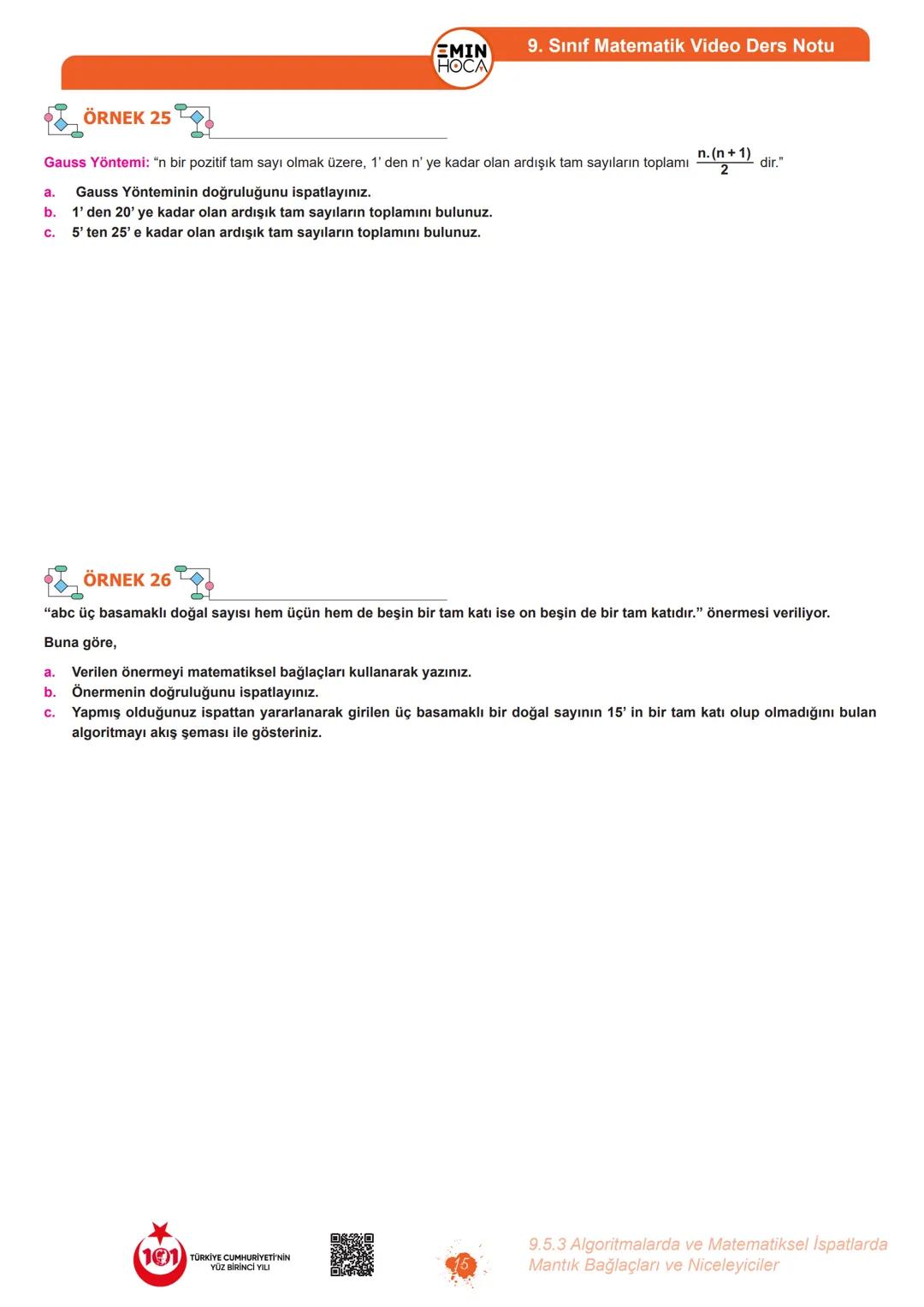 9. SINIF
+
5.TEMA
ALGORITMA VE BİLİŞİM
EMIN HOCA
"Think Simple, Be Happy!"
Tamamı
Video
Çözümlü
CPU # 9. Sınıf Matematik Video Ders Notu
E