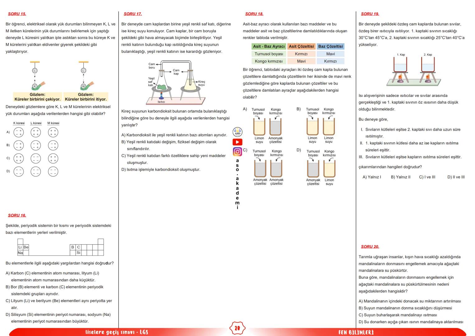 ## ASO
AKADEMİ
# fen bilimleri
## LGS
### ÇIKMIŞ SORULAR
### FÖYÜ
KONU ANLATIMLARI SORU ÇÖZÜMLERİ ASO AKADEMİ YOUTUBE KANALINDA # SORU