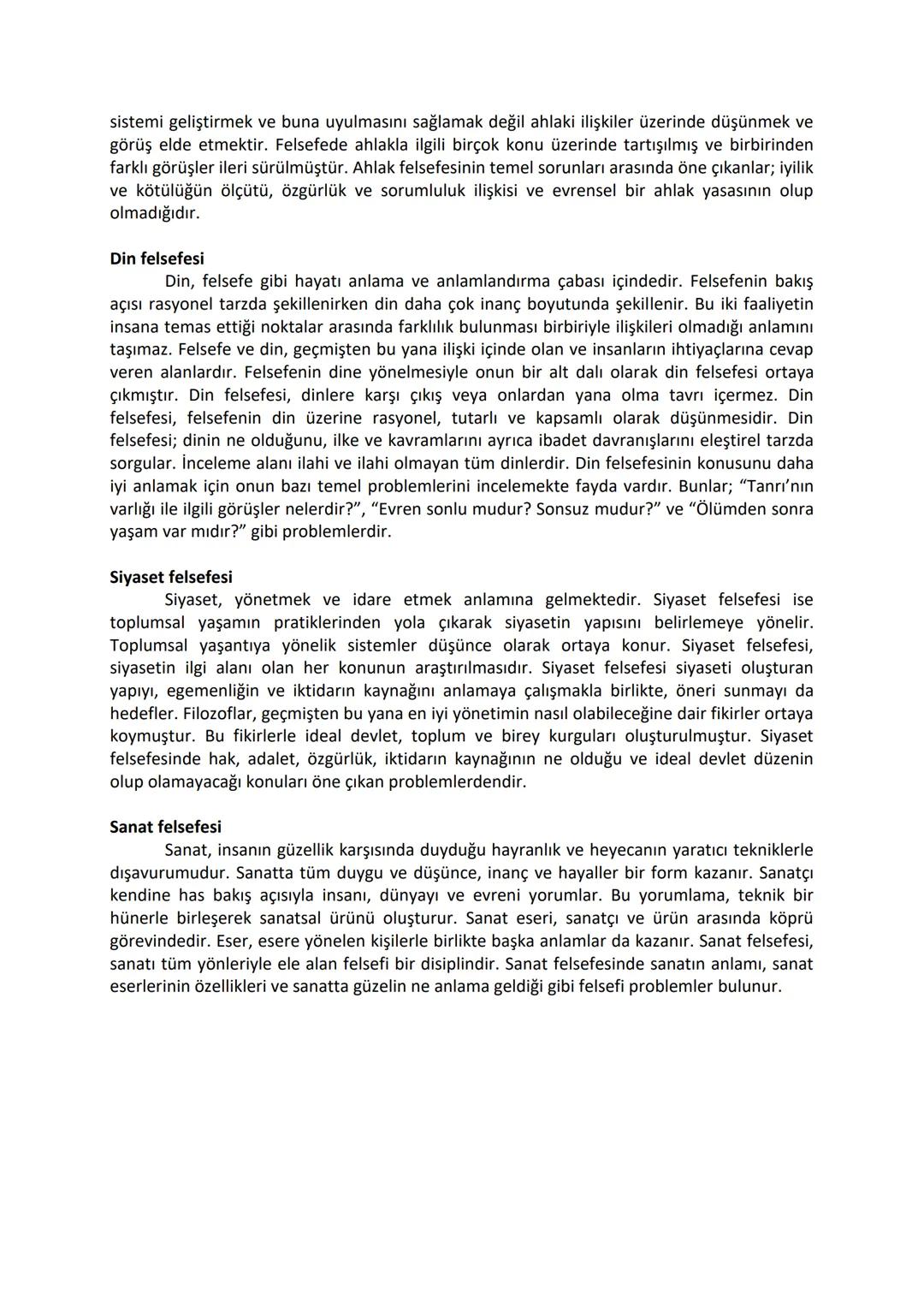 # ÜNİTE 3: FELSEFENİN TEMEL KONULARI VE PROBLEMLERİ ÖZETİ
Felsefi problemlerin irdelenmesi ve çözümlenme yollarıyla birlikte felsefenin teme