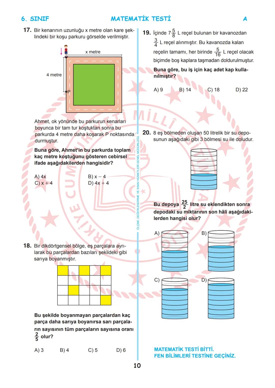 --- OCR Start ---
LAI EGIT
MITETI MILL
T.C.
*
MİLLÎ EĞİTİM BAKANLIĞI
ÖLÇME, DEĞERLENDİRME VE SINAV
HİZMETLERİ GENEL MÜDÜRLÜĞÜ
İLKÖĞRETİM VE