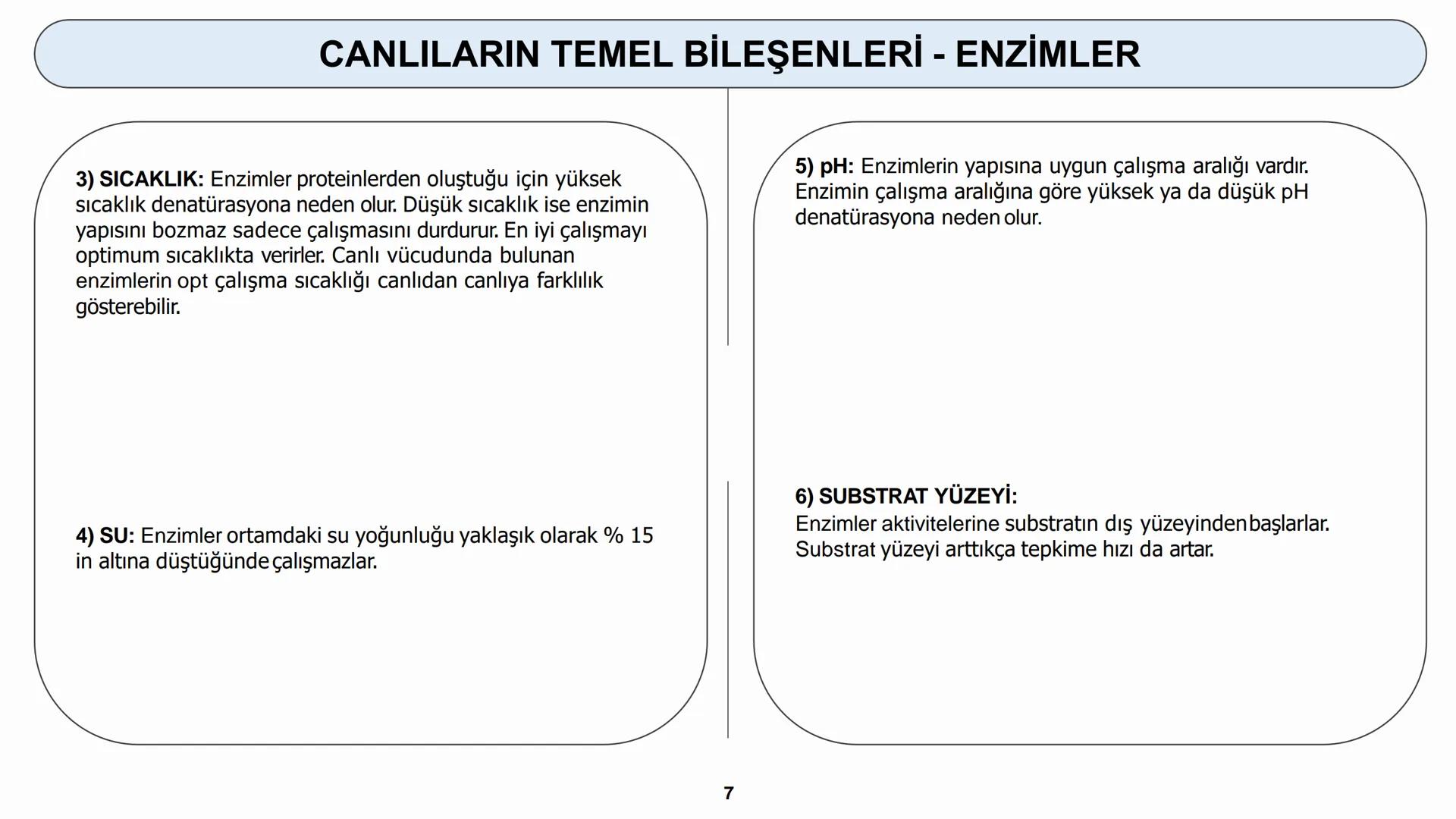 # YAŞAM BİLİMİ Biyoloji
# CANLILARIN TEMEL BİLEŞENLERİ
ORGANİK MADDELER - ENZİMLER (1) # CANLILARIN TEMEL BİLEŞENLERİ - ENZİMLER
5) ENZİM