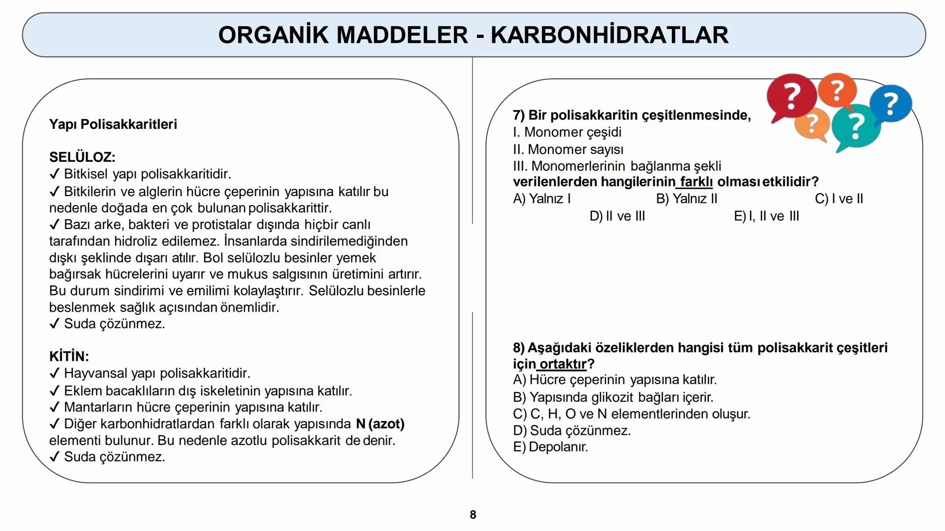 # YAŞAM BİLİMİ BİYOLOJİ
# CANLILARIN TEMEL BİLEŞENLERİ
ORGANİK MADDELER - KARBONHİDRATLAR # CANLILARIN TEMEL BİLEŞENLERİ
??
?
??
# ORGANİ