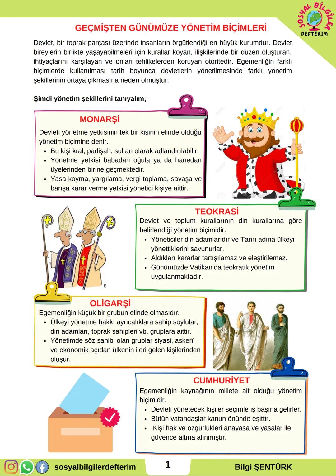 # 6.SINIF 6.ÜNİTE
## SOSYAL BİLGİLER
## DERS NOTU
VOTE
## SOSYAL BİLGİLER
DEFTTERİM
BİLGİ ŞENTÜRK # GEÇMİŞTEN GÜNÜMÜZE YÖNETİM BİÇİMLERİ