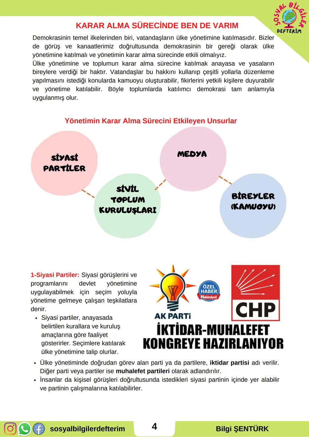 # 6.SINIF 6.ÜNİTE
## SOSYAL BİLGİLER
## DERS NOTU
VOTE
## SOSYAL BİLGİLER
DEFTTERİM
BİLGİ ŞENTÜRK # GEÇMİŞTEN GÜNÜMÜZE YÖNETİM BİÇİMLERİ