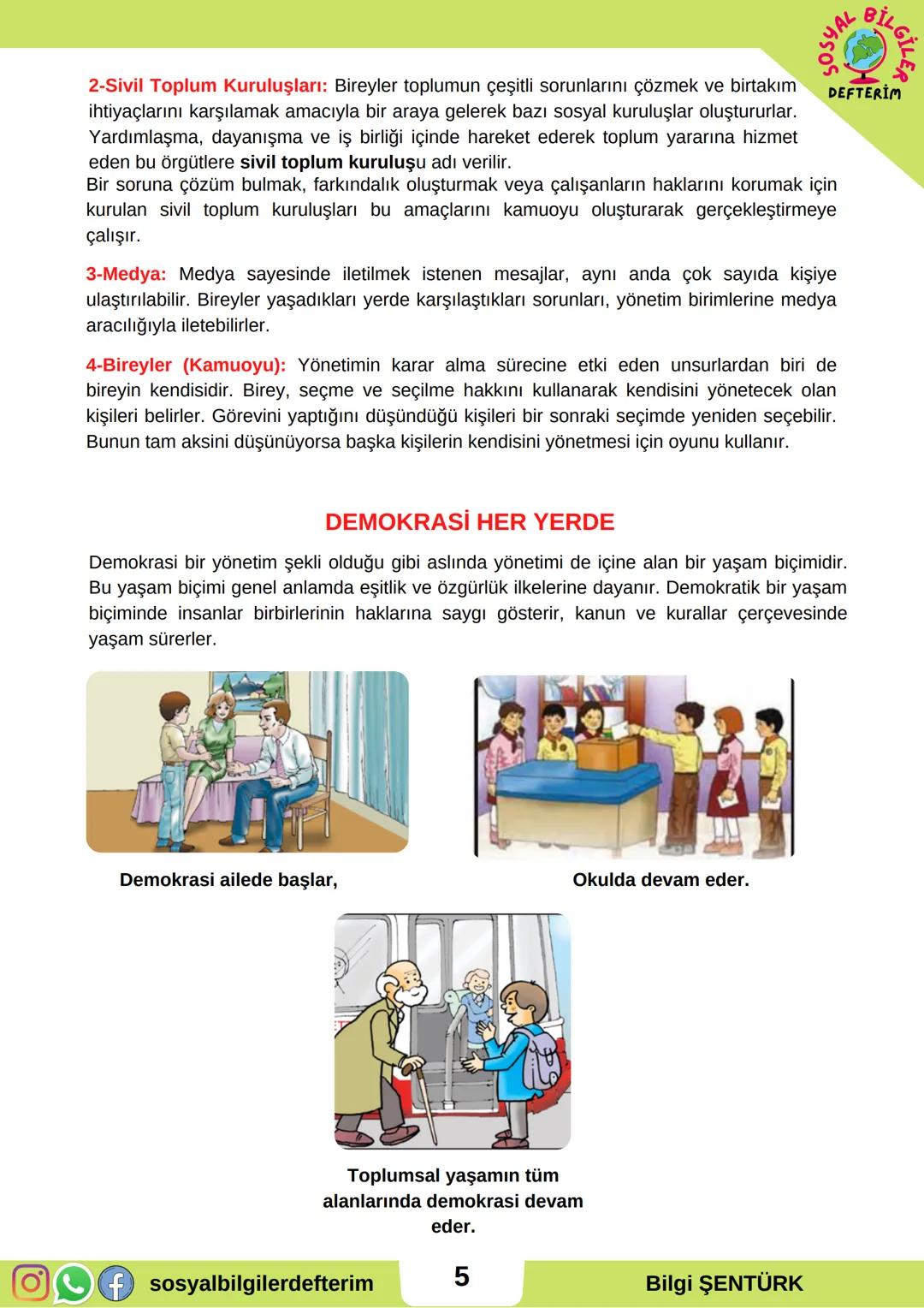 # 6.SINIF 6.ÜNİTE
## SOSYAL BİLGİLER
## DERS NOTU
VOTE
## SOSYAL BİLGİLER
DEFTTERİM
BİLGİ ŞENTÜRK # GEÇMİŞTEN GÜNÜMÜZE YÖNETİM BİÇİMLERİ