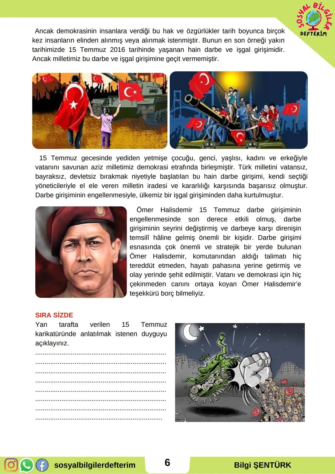 # 6.SINIF 6.ÜNİTE
## SOSYAL BİLGİLER
## DERS NOTU
VOTE
## SOSYAL BİLGİLER
DEFTTERİM
BİLGİ ŞENTÜRK # GEÇMİŞTEN GÜNÜMÜZE YÖNETİM BİÇİMLERİ