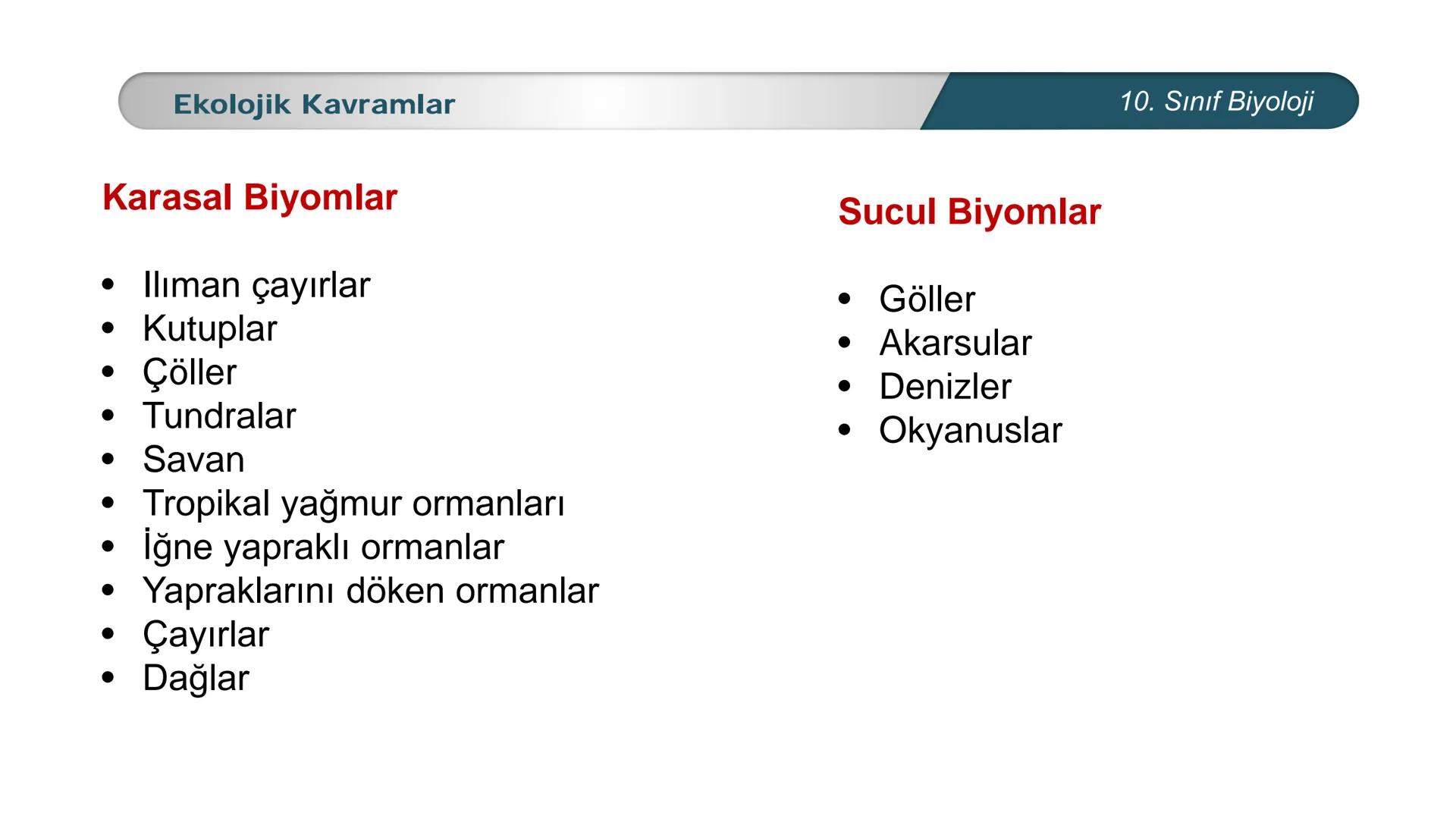 *
*
ETI MILLI EĞİ
CUMHURİYET
DO
TIM BAKANLIĞI
**
BİYOLOJİ
10. SINIF
Ekosistem Ekolojisi ve Güncel Çevre Sorunları
Ekolojik Kavramlar --- OCR