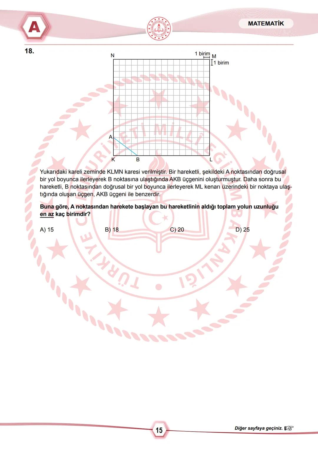 2024 SAYISAL BÖLÜM
*
T.C.
MİLLÎ EĞİTİM BAKANLIĞI
ÖLÇME, DEĞERLENDİRME VE SINAV HİZMETLERİ GENEL MÜDÜRLÜĞÜ
SINAVLA ÖĞRENCİ ALACAK ORTAÖĞRETİ