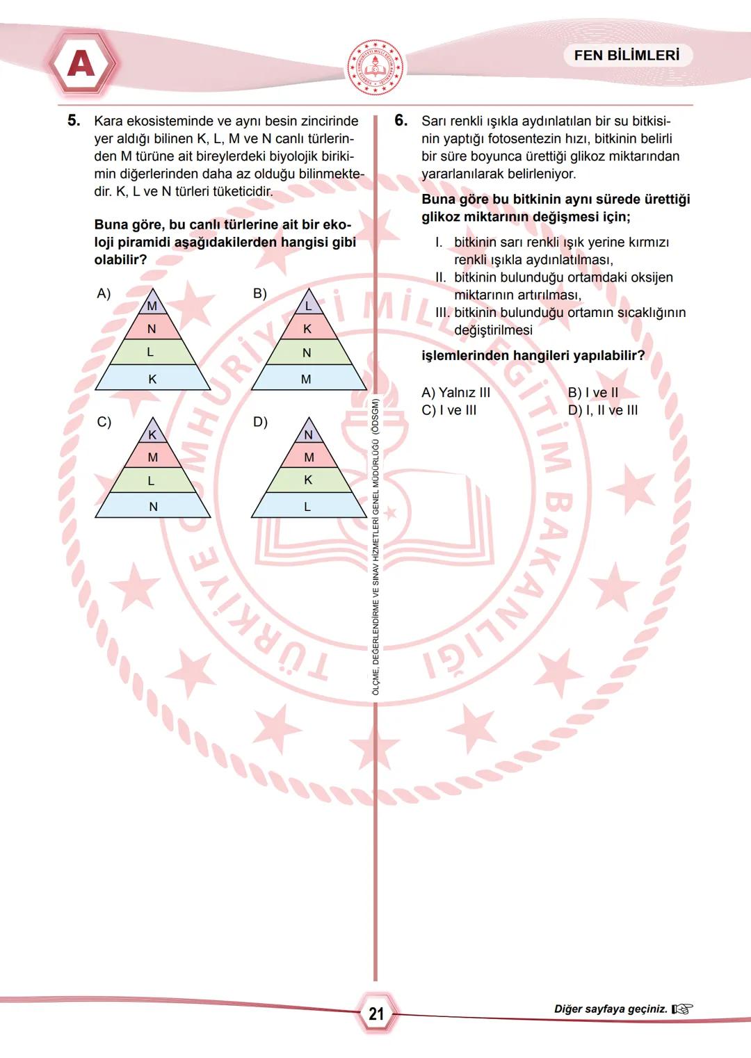 2024 SAYISAL BÖLÜM
*
T.C.
MİLLÎ EĞİTİM BAKANLIĞI
ÖLÇME, DEĞERLENDİRME VE SINAV HİZMETLERİ GENEL MÜDÜRLÜĞÜ
SINAVLA ÖĞRENCİ ALACAK ORTAÖĞRETİ