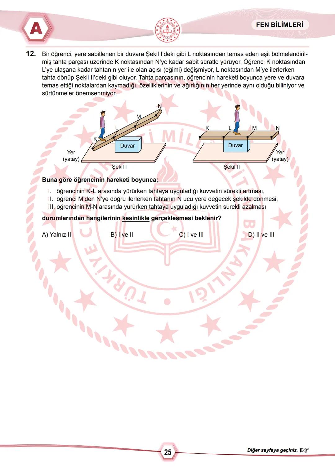 2024 SAYISAL BÖLÜM
*
T.C.
MİLLÎ EĞİTİM BAKANLIĞI
ÖLÇME, DEĞERLENDİRME VE SINAV HİZMETLERİ GENEL MÜDÜRLÜĞÜ
SINAVLA ÖĞRENCİ ALACAK ORTAÖĞRETİ