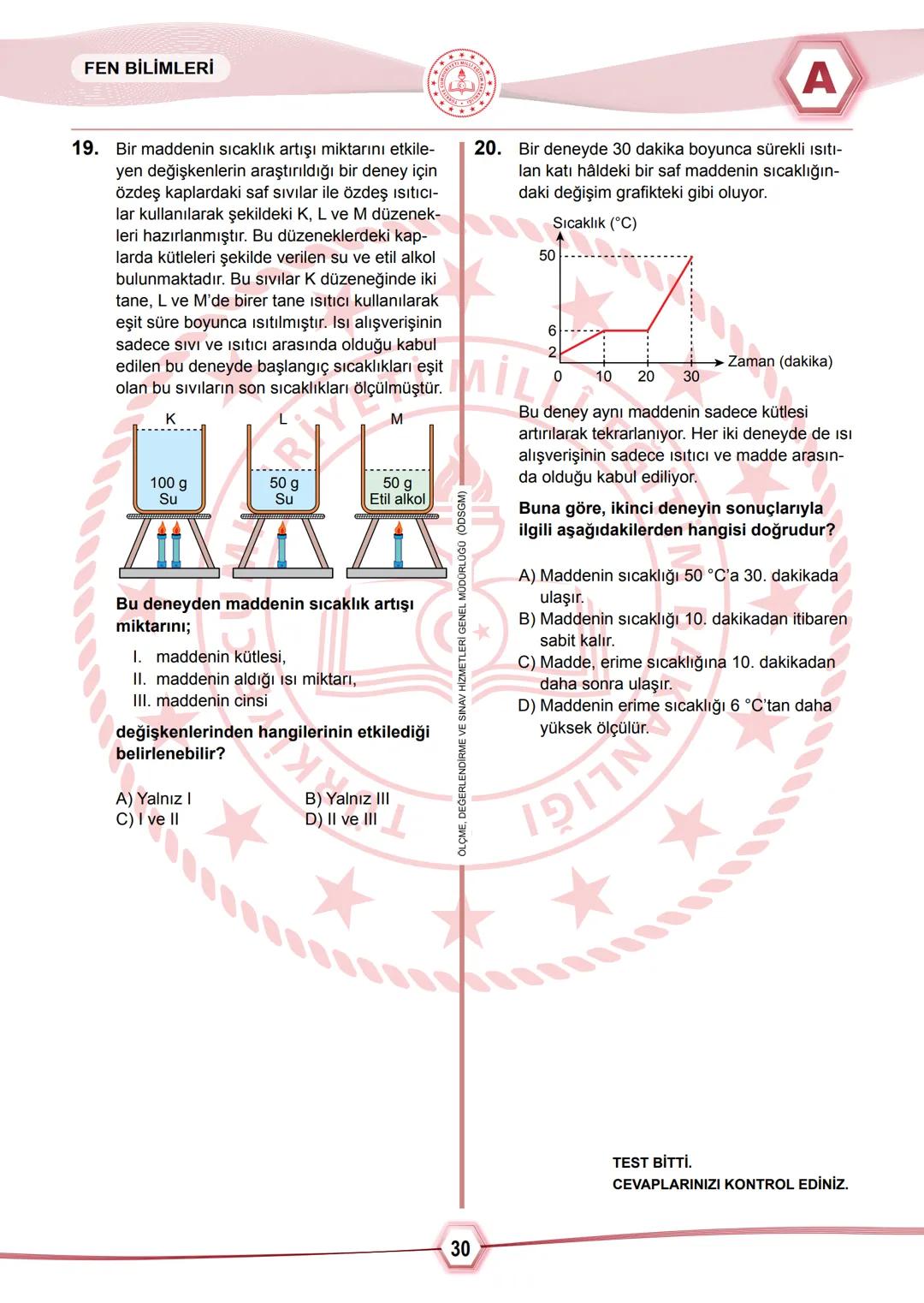 2024 SAYISAL BÖLÜM
*
T.C.
MİLLÎ EĞİTİM BAKANLIĞI
ÖLÇME, DEĞERLENDİRME VE SINAV HİZMETLERİ GENEL MÜDÜRLÜĞÜ
SINAVLA ÖĞRENCİ ALACAK ORTAÖĞRETİ