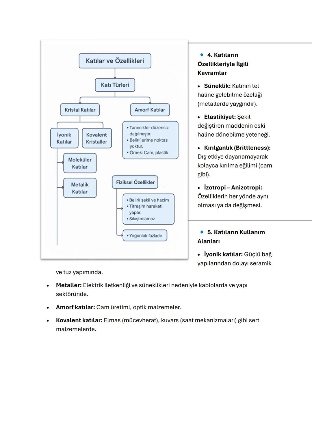 @adami
KATILAR VE ÖZELLİKLERİ - DERS NOTU
• 1. Katı Maddelerin Genel Özellikleri
• Belirli şekil ve hacme sahiptirler.
• Tanecikleri arası