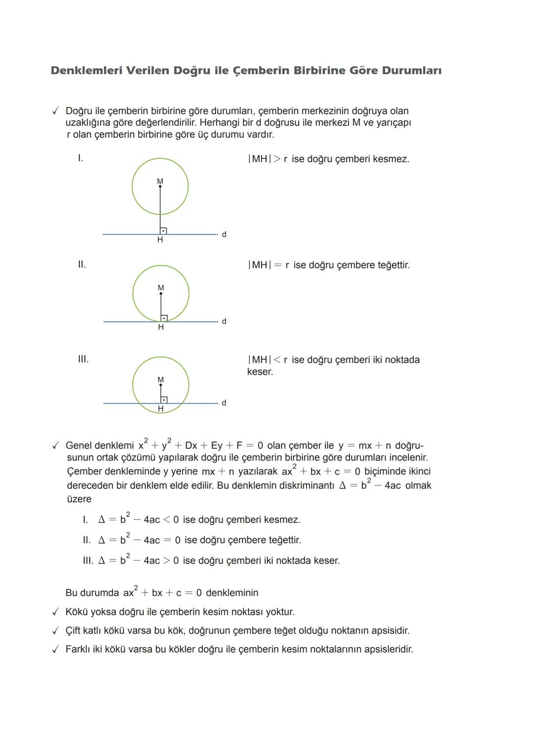 ÇEMBERİN ANALİTİK İNCELENMESİ
Çember Denklemi
Merkezi ve Yarıçapı Verilen Çemberin Denklemi
Analitik düzlemde M(a, b) merkezli ve r yarıçapl