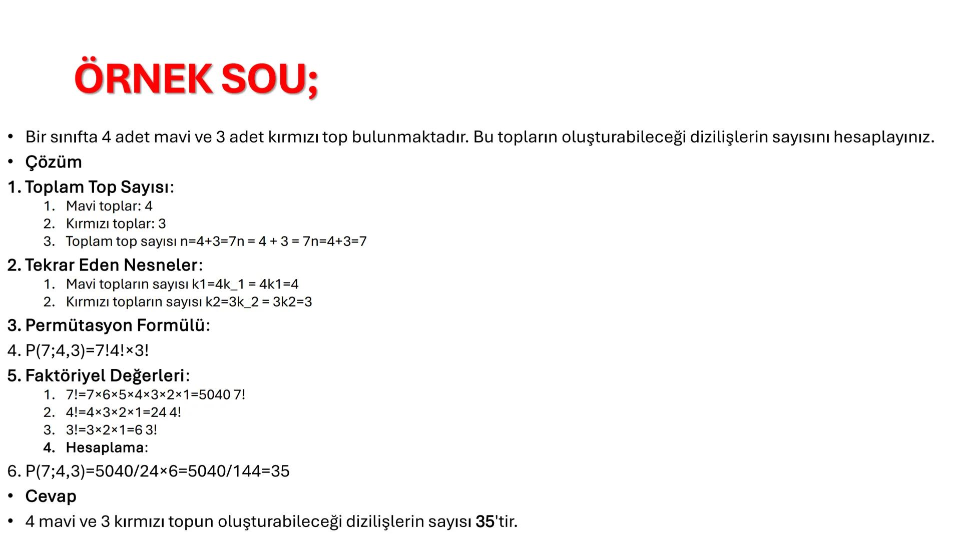 # MATEMATİK
YÜKSEK ALMAK İÇİN ÇALIŞ •
•
•
•
SAYMA VE OLASILIK;
TOPLAMA YÖNTEMİ;
Bir olayın birden fazla farklı sonucu varsa ve bu sonuçları