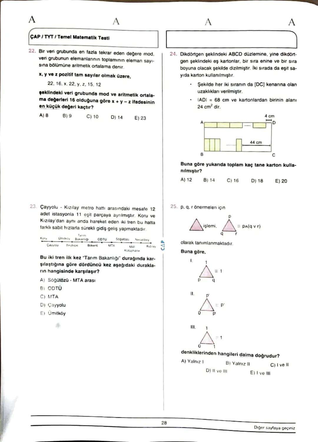 ÇAP/TYT
A
A
TÜRKÇE
1
1. Bu testte 40 soru vardır.
2. Cevaplarınızı, cevap kâğıdının Türkçe Testi için ayrılan kısmına işaretleyiniz.
2.
Çoğu
