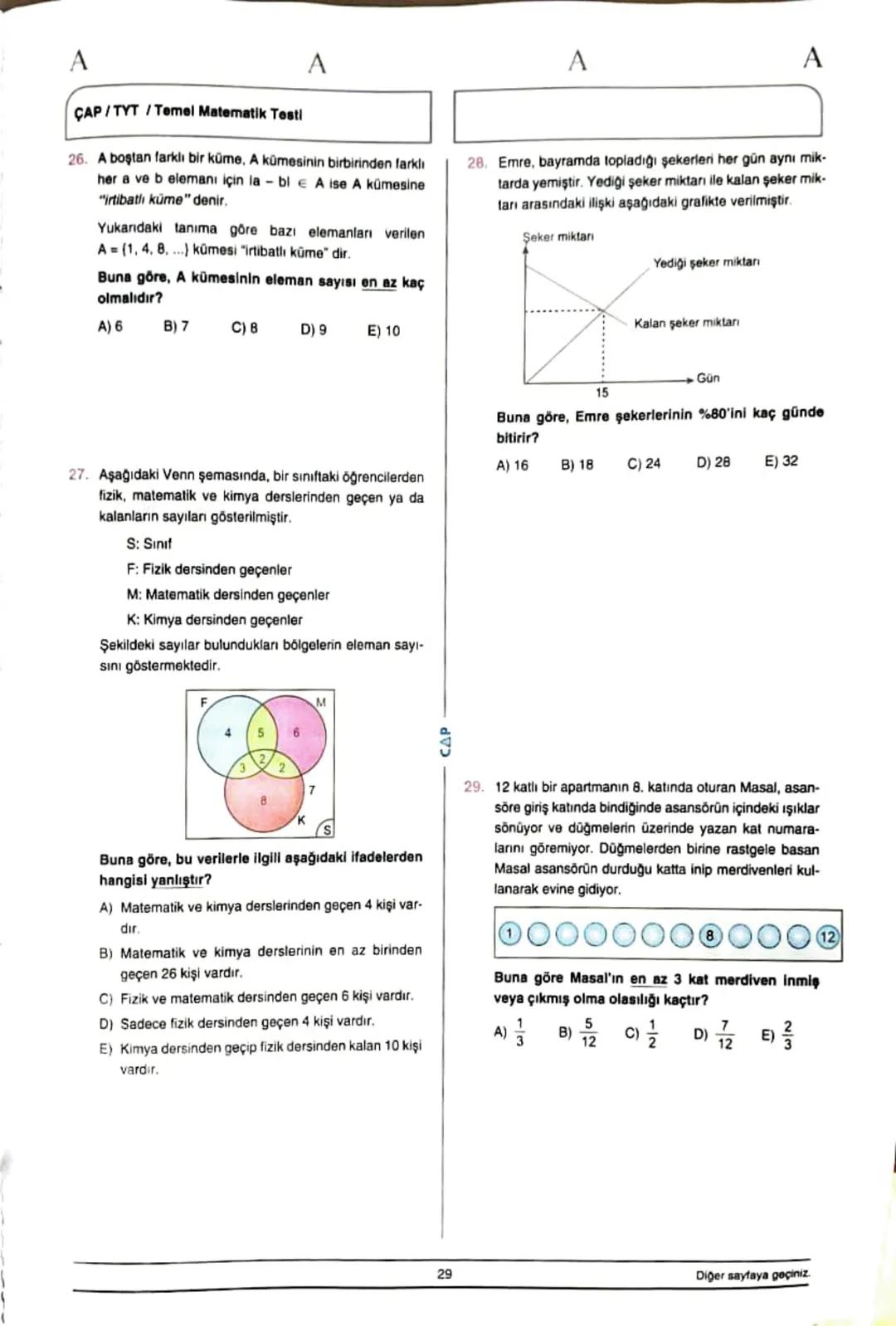 ÇAP/TYT
A
A
TÜRKÇE
1
1. Bu testte 40 soru vardır.
2. Cevaplarınızı, cevap kâğıdının Türkçe Testi için ayrılan kısmına işaretleyiniz.
2.
Çoğu