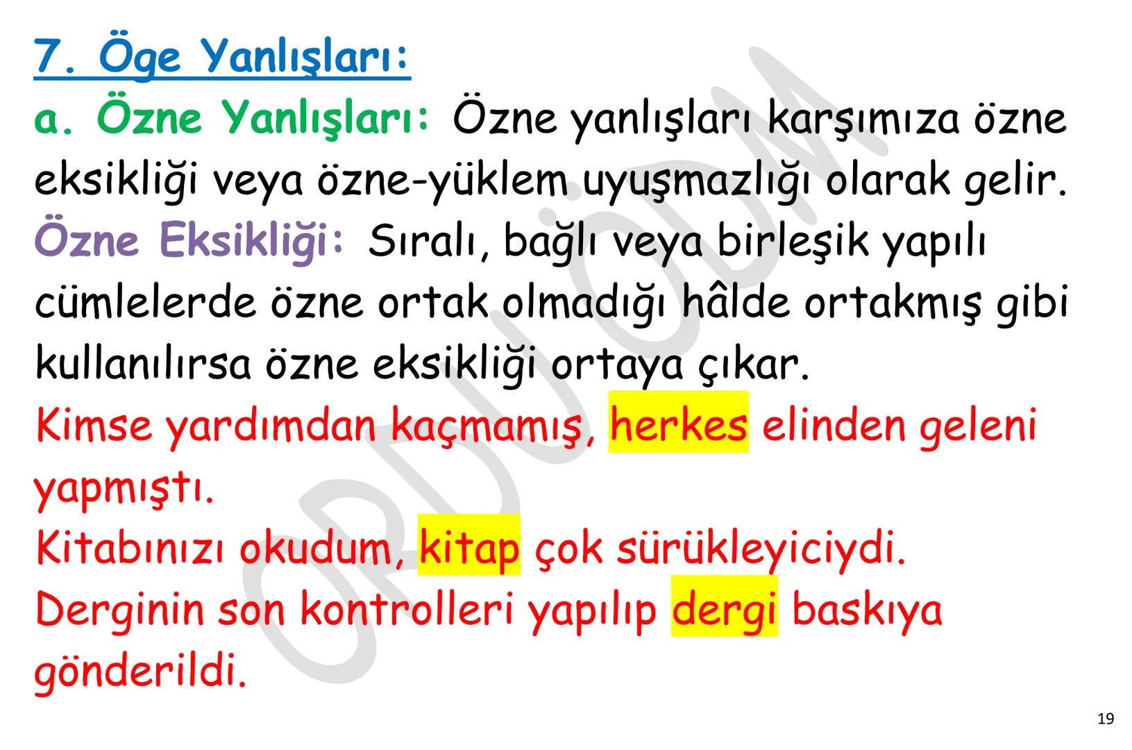 # YKS-TÜRKÇE
# ANLATIM
# BOZUKLUKLARI
ORDU
ÖDM A. ANLAMA DAYALI ANLATIM BOZUKLUKLARI
1. Gereksiz Sözcük Kullanımı
2. Sözcüğün Yanlış Anlam
