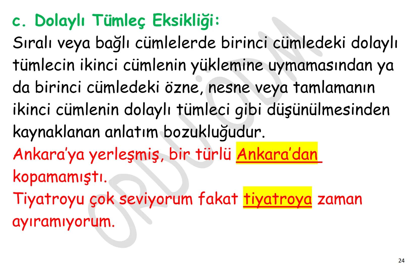 # YKS-TÜRKÇE
# ANLATIM
# BOZUKLUKLARI
ORDU
ÖDM A. ANLAMA DAYALI ANLATIM BOZUKLUKLARI
1. Gereksiz Sözcük Kullanımı
2. Sözcüğün Yanlış Anlam