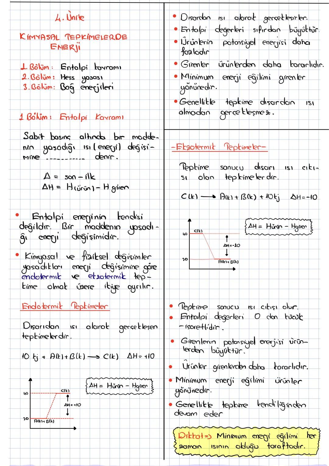 11 sınıf kimya 4 ünite kimyasal tepkimelerde enerji