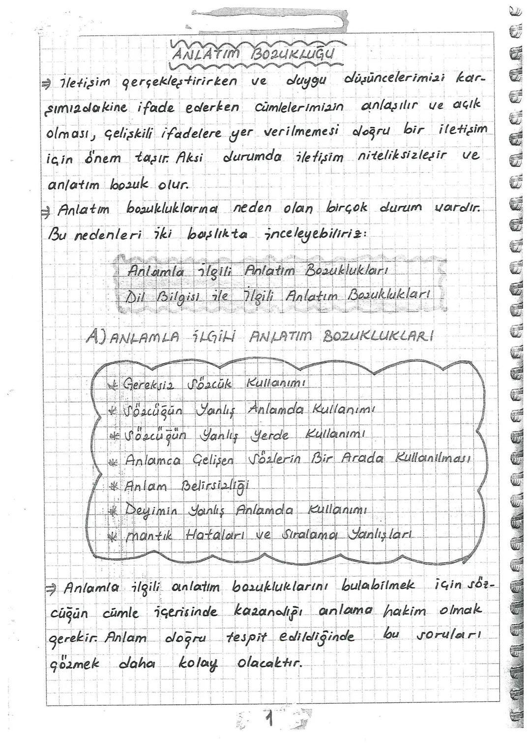 ANLATIM BOZUKLUĞU
→İletişim gerçekleştirirken ve duygu düşüncelerimizi kar-
şımızdakine ifade ederken cümlelerimizin anlaşılır ve açık
olma