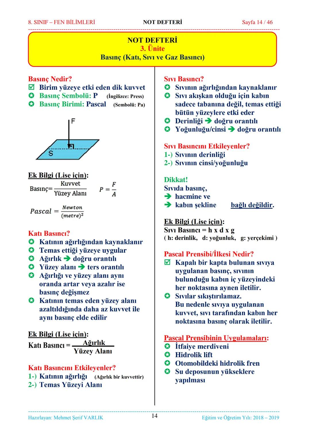 8. SINIF-FEN BİLİMLERİ
NOT DEFTERİ
Sayfa 1/46
NOT DEFTERİ
8. SINIF FEN BİLİMLERİ
İçindekiler
1. ÜNİTE
Mevsimler ve İklim
1. Bölüm.
Mevsimler