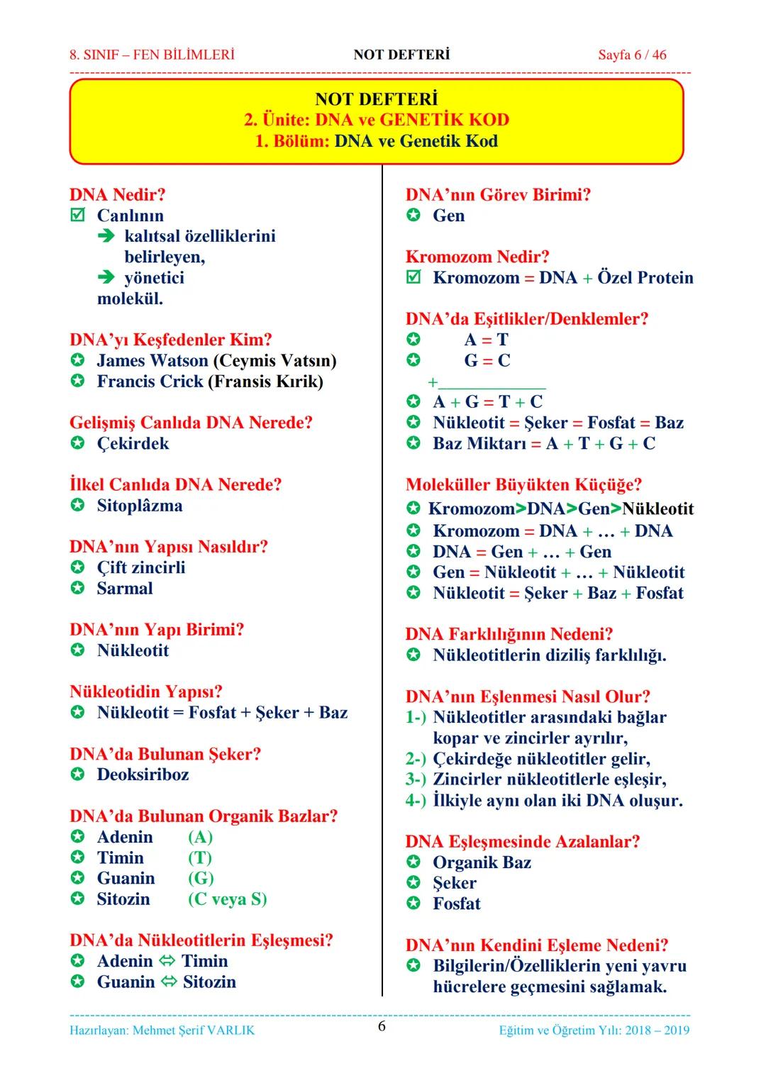 8. SINIF-FEN BİLİMLERİ
NOT DEFTERİ
Sayfa 1/46
NOT DEFTERİ
8. SINIF FEN BİLİMLERİ
İçindekiler
1. ÜNİTE
Mevsimler ve İklim
1. Bölüm.
Mevsimler