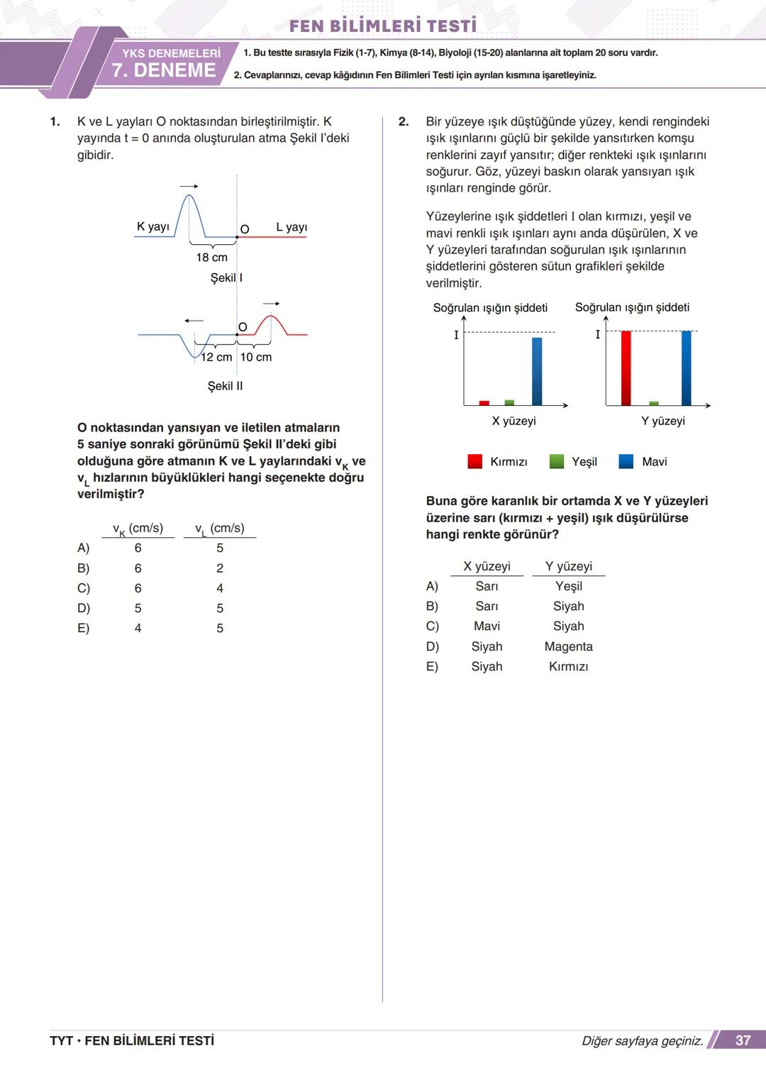****
RIYETİ MİLLİ EGIP
ORTAÖĞRETİM
GENEL MÜDÜRLÜĞÜ
*
>>>>>>>>>>>>>>>>>
>>>>>>>>>>>>>>>>
MEBİ
YKS DENEMELERİ
TYT
7. DENEME
ADI VE SOYADI
OKUL