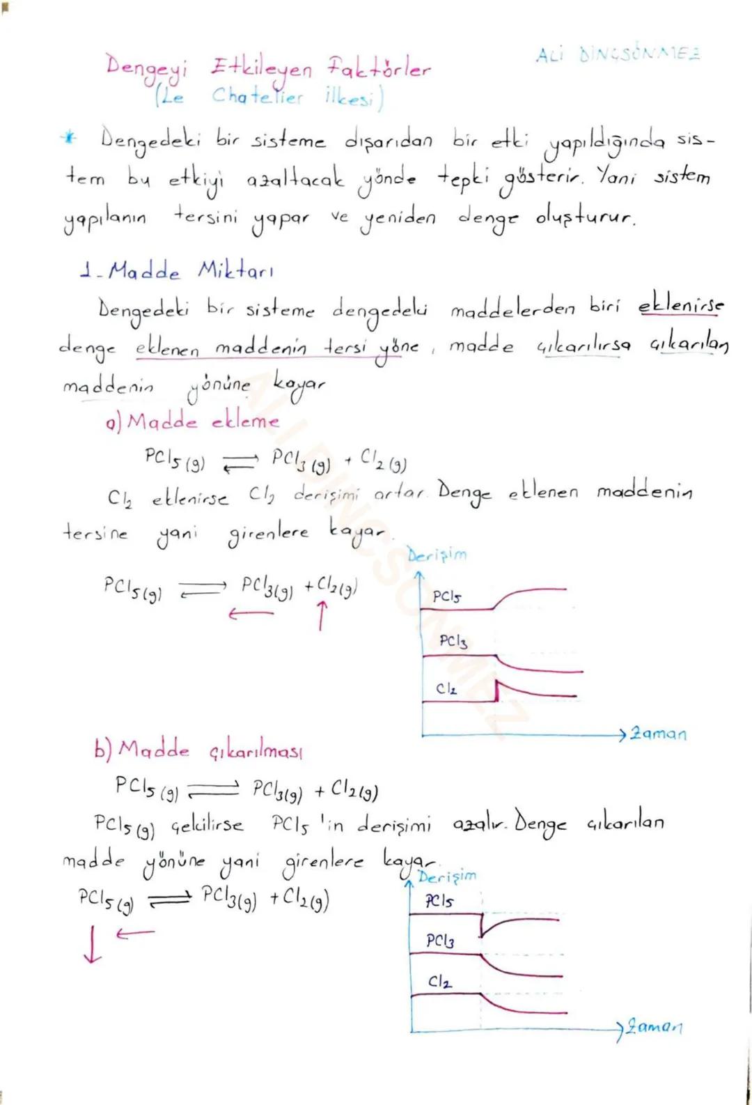 ALİ DİNGSONME2
KİMYASAL DENGE
* Evrende maddelerin ortak iki eğilimi vardır
1. Maksimum düzensiz olma
2. Minimum enerjiye sahip olma
Bu iki