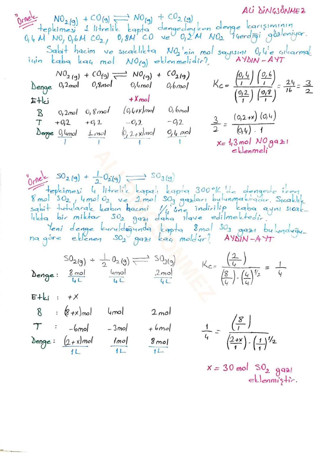 ALİ DİNGSONME2
KİMYASAL DENGE
* Evrende maddelerin ortak iki eğilimi vardır
1. Maksimum düzensiz olma
2. Minimum enerjiye sahip olma
Bu iki