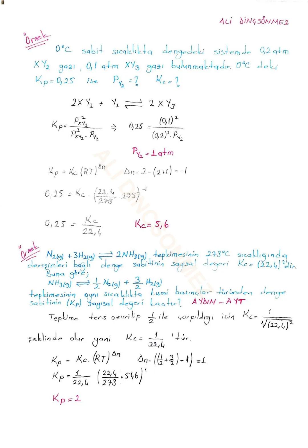 ALİ DİNGSONME2
KİMYASAL DENGE
* Evrende maddelerin ortak iki eğilimi vardır
1. Maksimum düzensiz olma
2. Minimum enerjiye sahip olma
Bu iki