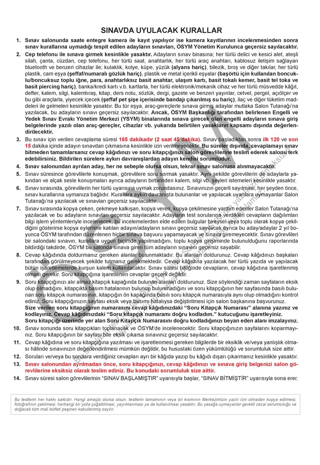 ÖSYM
T.C. Ölçme, Seçme ve Yerleştirme Merkezi
YÜKSEKÖĞRETİM KURUMLARI SINAVI
TEMEL YETERLİLİK TESTİ
(2024-TYT)
8 HAZİRAN 2024 CUMARTESİ
Bu t