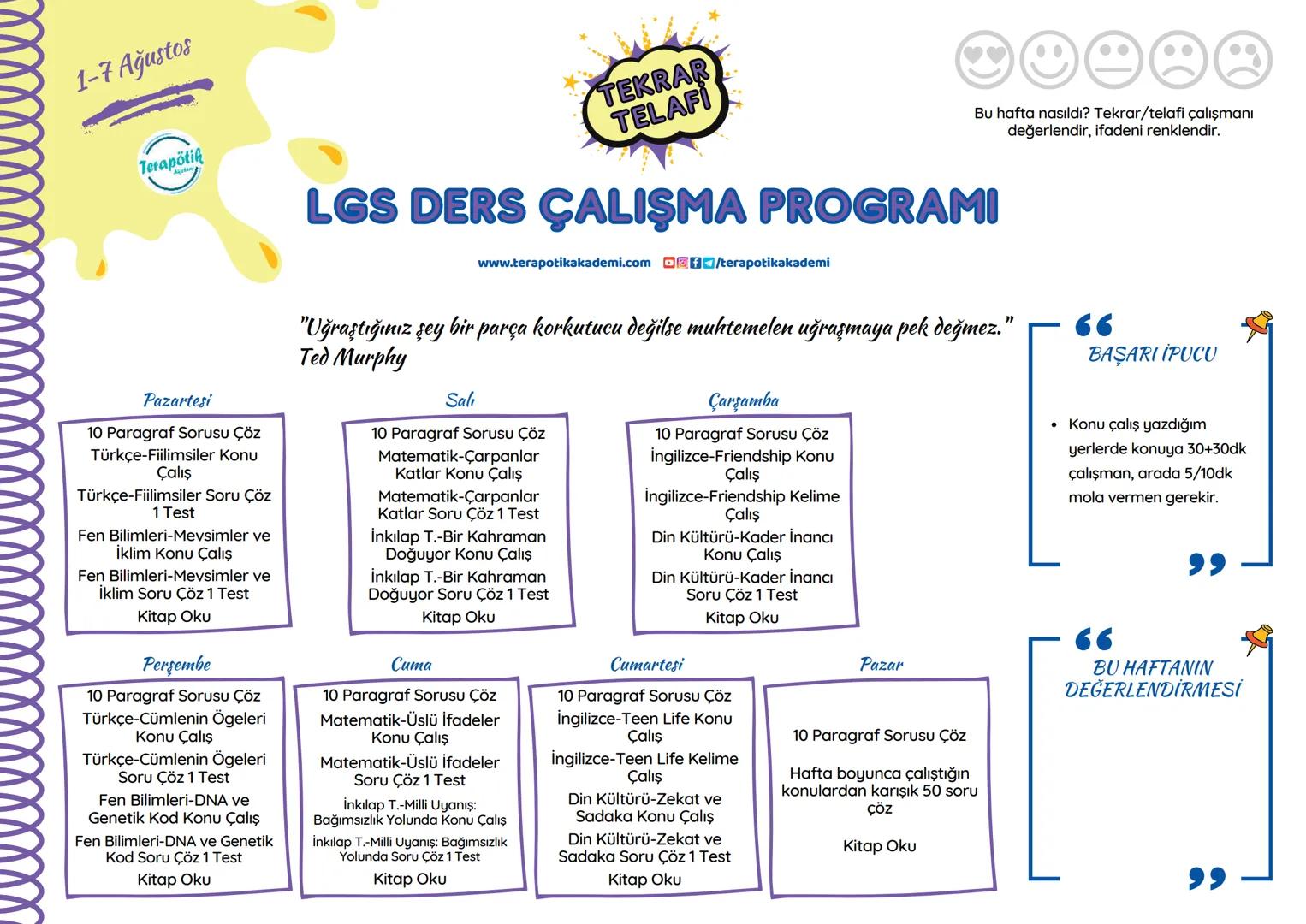 # 8.SINIFA HAZIRLIK YAZ TATİLİ LGS DERS ÇALIŞMA PROGRAMI
## MERHABA, naber?
Yaz tatilini verimli geçirip, 8. sınıfa bomba gibi başlamayı ne