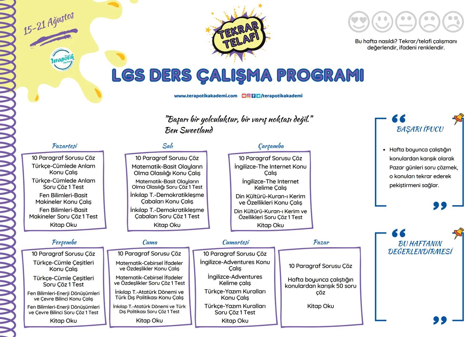 # 8.SINIFA HAZIRLIK YAZ TATİLİ LGS DERS ÇALIŞMA PROGRAMI
## MERHABA, naber?
Yaz tatilini verimli geçirip, 8. sınıfa bomba gibi başlamayı ne