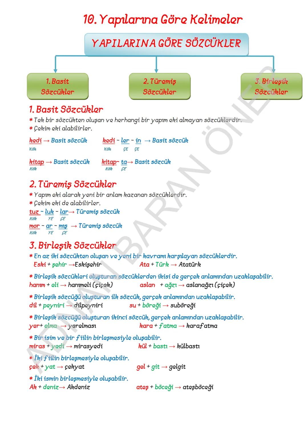 1. SÖZCÜKTE ANLAM
İÇİNDEKİLER
A. Kelime ve Kelime Gruplarımın Anlam Özellikleri
1. Gerçek (Temel) Anlam
2. Yan anlam
3. Mecaz Anlam
4. Somut