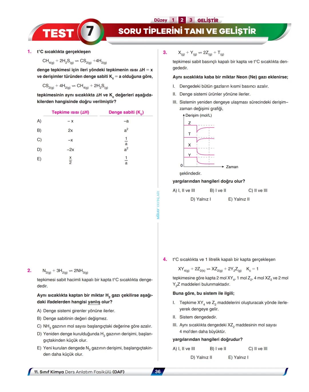 # Kimya
## Ders Anlatım Fasikülü
Kimyasal Tepkimelerde Denge
8
Fasikül
Kitapçık
Ali Dinçsönmez - Taha Yılmaz - Özlem Ersoy Çelik
Mehmet