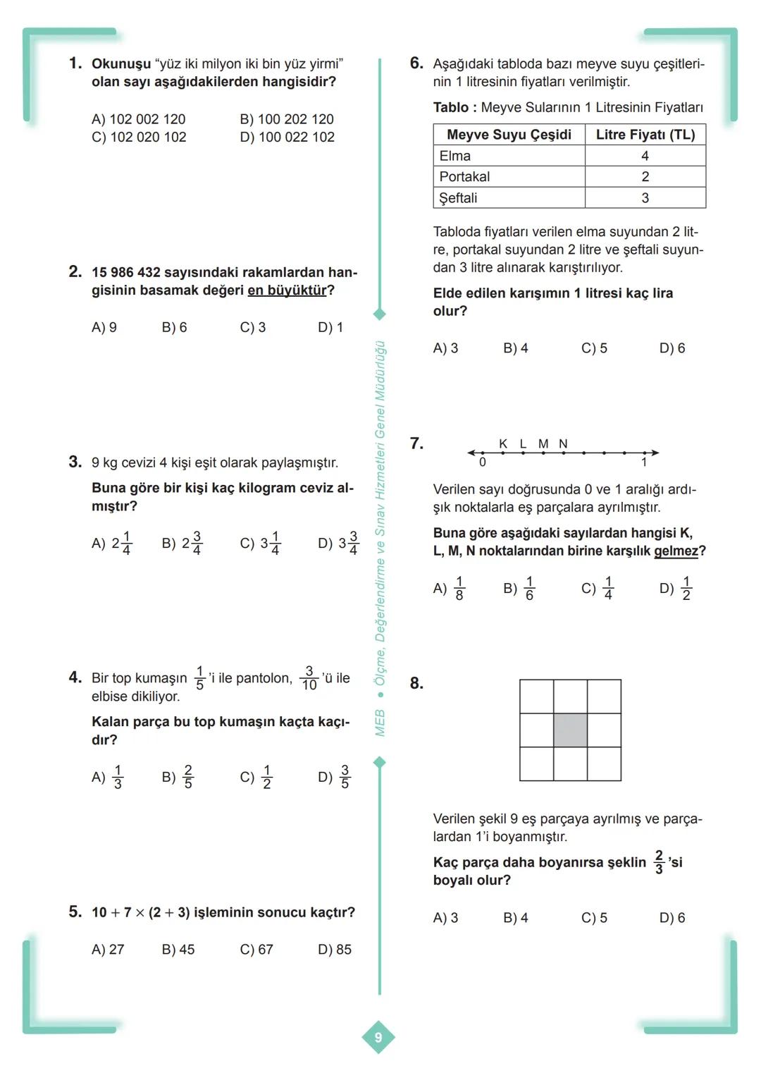X
*
**
MILLI EGI
URIYETI A
CUMHURI
BAKANLIĞI TÜRKI
+
X
+
5. SINIF
ÇALIŞMA SORULARI
X
+
D
X
+
+
+
X
D ## İSTİKLAL MARŞI
Korkma, sönmez bu ş