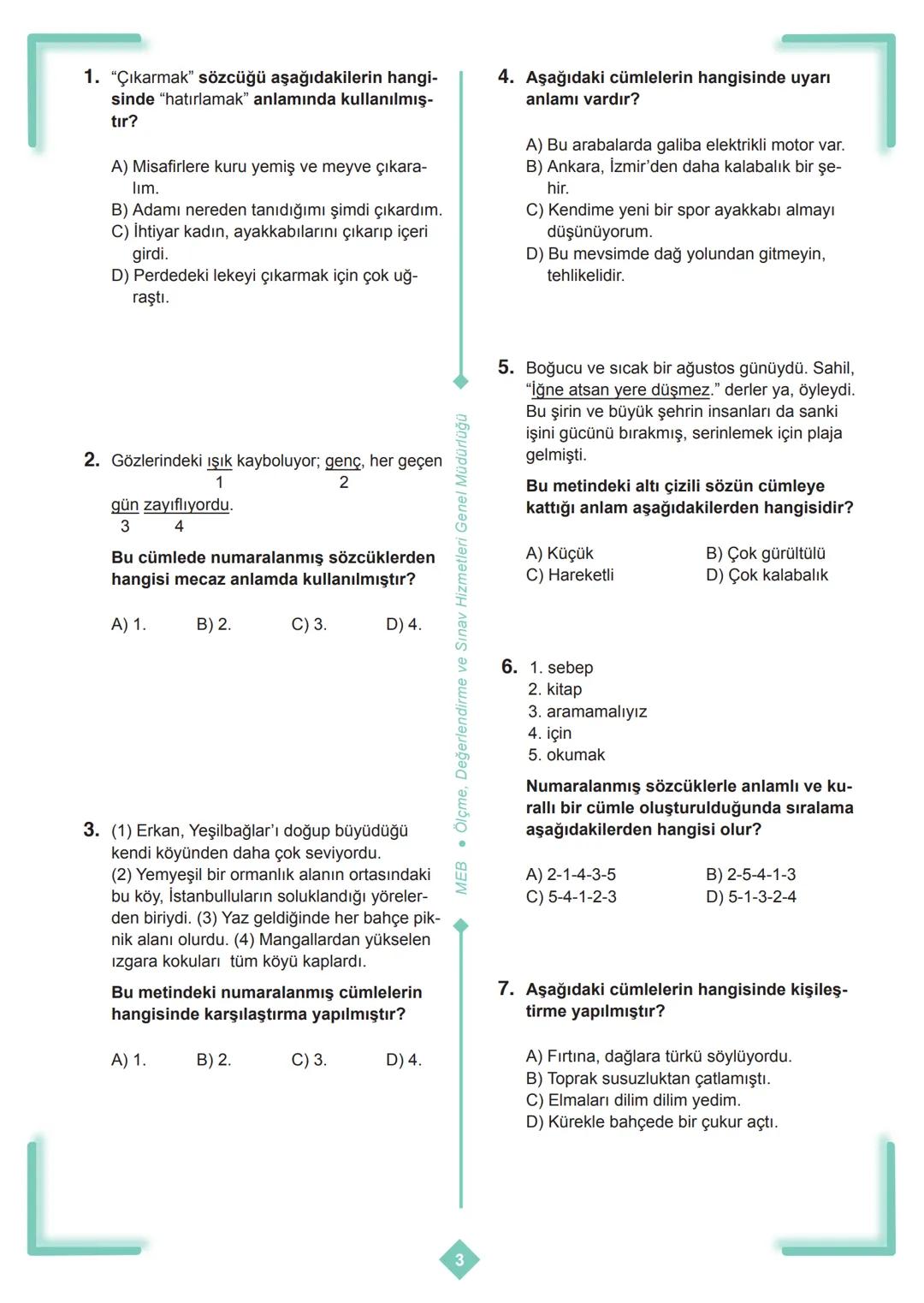 X
*
**
MILLI EGI
URIYETI A
CUMHURI
BAKANLIĞI TÜRKI
+
X
+
5. SINIF
ÇALIŞMA SORULARI
X
+
D
X
+
+
+
X
D ## İSTİKLAL MARŞI
Korkma, sönmez bu ş