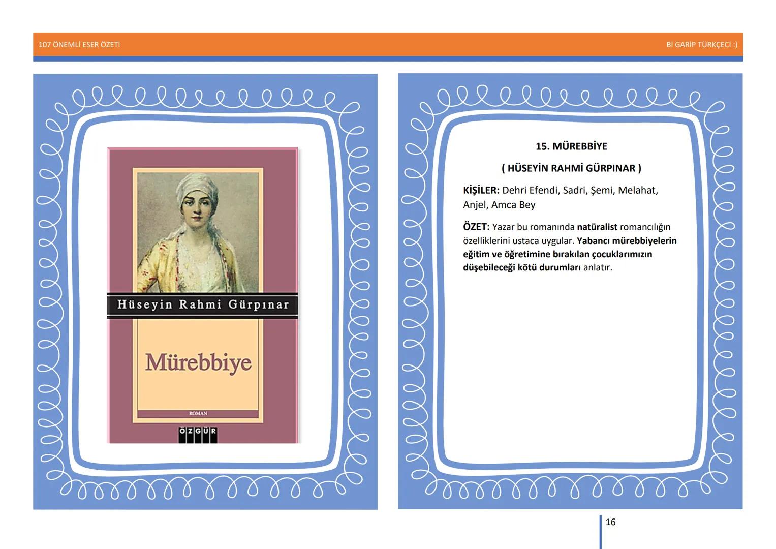 107 ÖNEMLİ ESER ÖZETİ
107
ÖNEMLİ
ESER
ÖZETİ
Bİ GARİP TÜRKÇECİ
1
Bİ GARİP TÜRKÇECİ :) 107 ÖNEMLİ ESER ÖZETİ
Bİ GARİP TÜRKÇECİ :)
ŞEMSETTİN